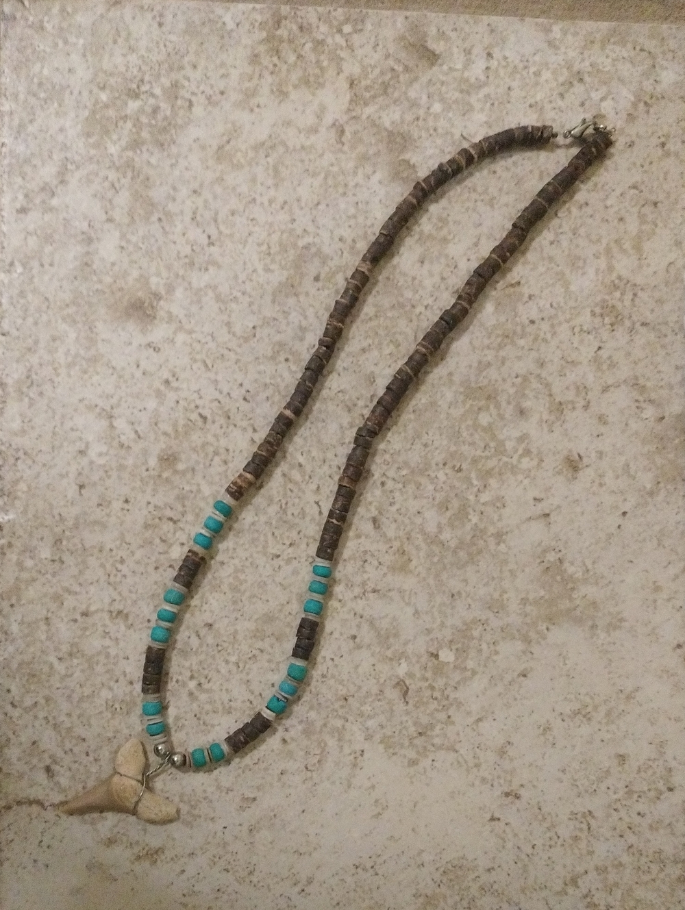 Handcrafted Turquoise and Brown Beaded Women’s Necklace with Pendant